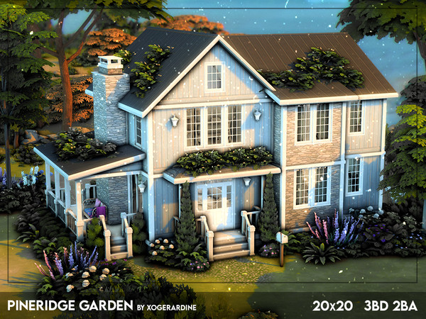 Sims 4 — Pineridge Garden (TSR only CC) by xogerardine — Small but very cozy family house with 3 bedrooms and 2