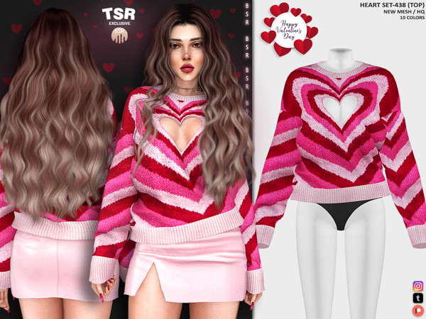 Sims 4 — HEART SET-438 (TOP) BD1174 by busra-tr — 10 colors Adult, Elder, Teen, Young Adult