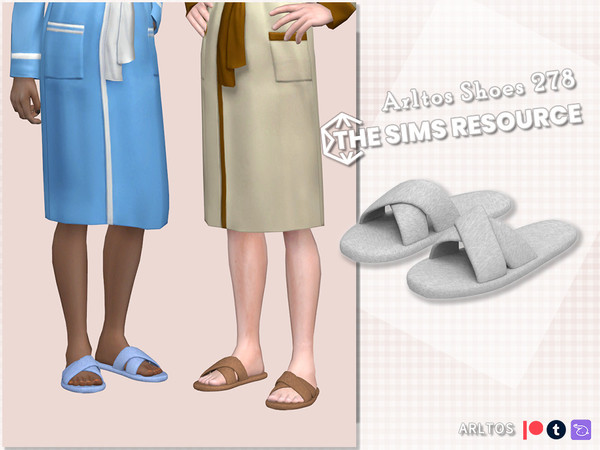 Sims 4 — Furry cross slippers Male by Arltos — 12 colors. HQ compatible . Male only. TYPE-Slippers.