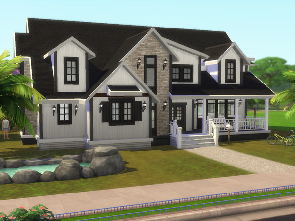 Sims 4 — Modern FarmHouse xiii by gabi892 — Large Family Villa on 2 floors