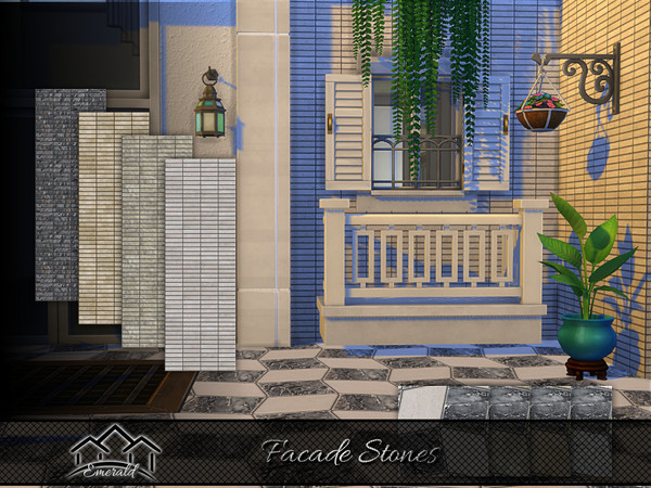 Sims 4 — Facade Stones by Emerald — Different types stones which has its own unique qualities and durability for home