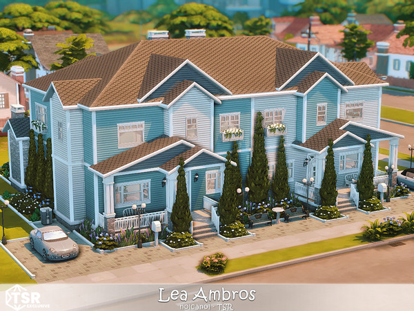 Sims 4 — Lea Ambros No CC by nolcanol — Lea Ambros is a semi-detached house. Both houses are modern, bright and spacious.