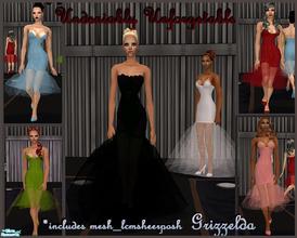 Sims 2 — Undeniably Unforgetable by Grizzelda — Six dresses floating along on clouds of tulle. Fitted for Young Adults,