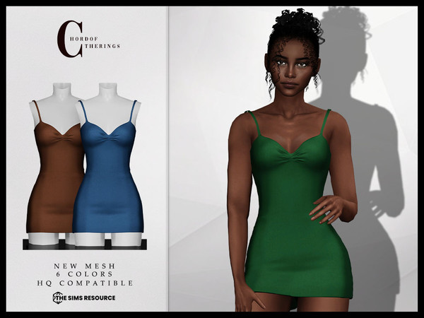 Sims 4 — Strappy Dress D-336 by ChordoftheRings — ChordoftheRings Strappy Dress D-336 - 6 Colors - New Mesh (All LODs) -