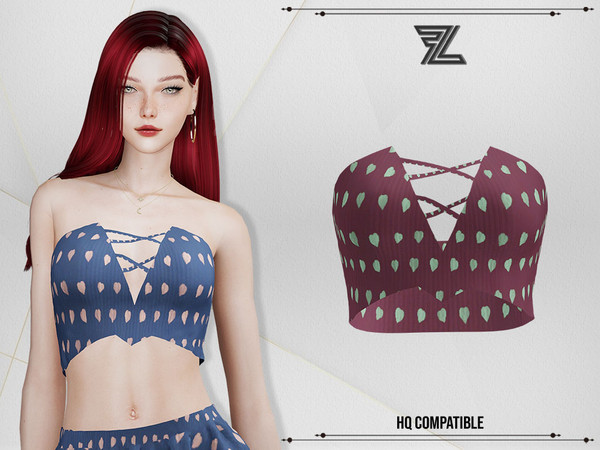 Sims 4 — Elena Set Top by ForLima — 8 Colors