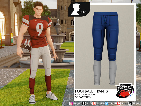 Sims 4 — Football (Pants) by Beto_ae0 — American football uniform, enjoy it - 08 colors