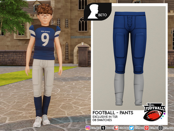 Sims 4 — Football (Pants - Child Version) by Beto_ae0 — American football player uniform, Enjoy it - 08 colors