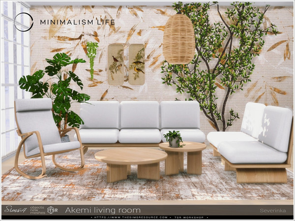 Sims 4 — Akemi living room by Severinka_ — A set of furniture and decor for decorating a living room.