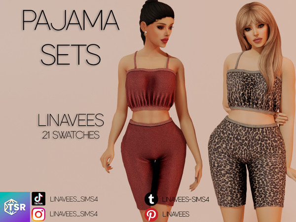 Sims 4 — LUCY - PAJAMA SETS by linavees — New Mesh