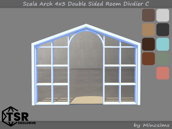 Sims 4 — Scala Arch 4x3 Double Sided Room Divdier C by Mincsims — A room divider arch is a decorative and functional