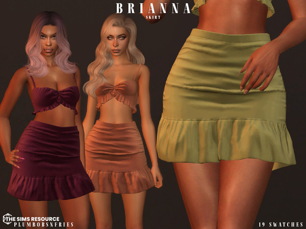 Sims 4 — BRIANNA skirt by ali1 — Frill Hem Short Skirt New Mesh