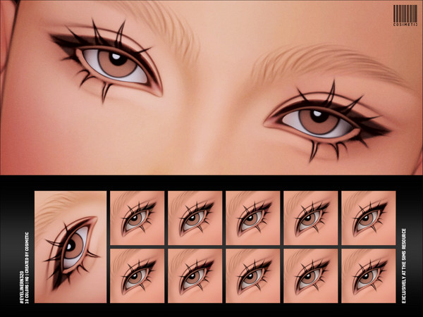 Sims 4 — Eyeliner with eyelashes N320 by cosimetic — - Female