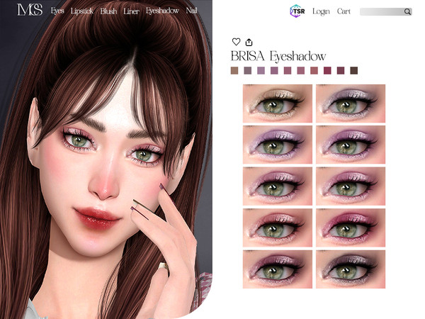 Sims 4 — Brisa Eyeshadow by Lisaminicatsims — -Eyeshadow category -HQ comatble -10 swatches -All Skin
