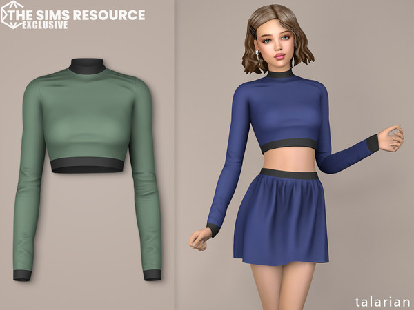 Sims 4 — Mabel Top by talarian — Long Sleeve Top Available in 17 colors Part of a set All maps, all lods