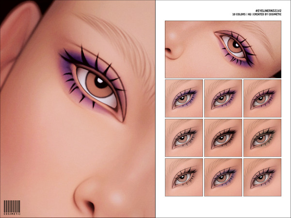 Sims 4 — Eyeliner with eyelashes N321 V2 by cosimetic — - Female