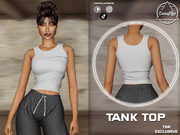 Sims 4 — SET 411 - Tank Top by Camuflaje — Fashion sporty casual set that includes a sweatpants and a tank top -Part of a