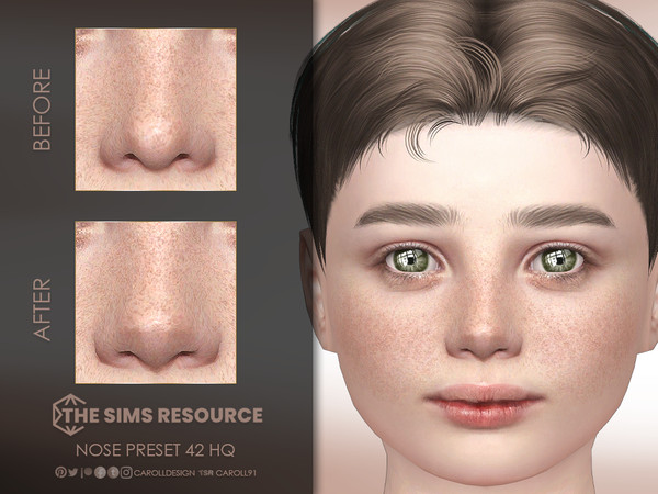 Sims 4 — Nose Preset 42 HQ by Caroll912 — A large nose preset for boys and girls. Preset is suited only for Children and
