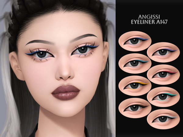 Sims 4 — Eyeliner A147 by ANGISSI — PREVIEWS MADE USING HQ MOD Makeup category