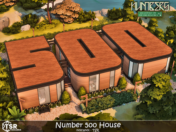 Sims 4 — Numbers - Number 500 House No CC by nolcanol — The unique house in the shape of the number 500 created for the