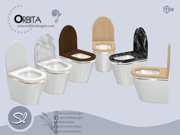 Sims 4 — Orbita Toilet by SIMcredible! — Bringing to your sims a set filled with charm and luxury. Orbita is a bathroom