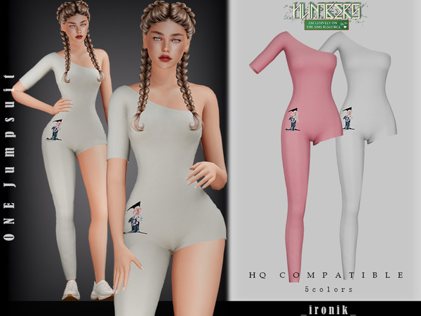 Sims 4 — ONE Jumpsuit by _ironik_ — -5 Colors