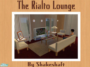 Sims 2 — The Rialto Lounge by Shakeshaft — A lounge set of new meshes, set includes Sofa, Chair, Coffetables, Blinds and