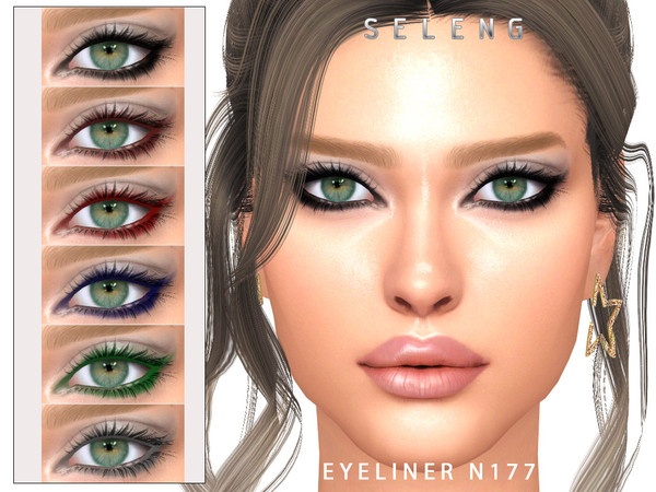 Sims 4 — Eyeliner N177 by Seleng — The eyeliner has 21 colours and HQ compatible.