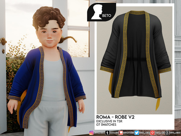 Sims 4 — Roma (Robe V2 Toddler Version) by Beto_ae0 — Sleeping robe, Enjoy it (It is located in tops) - 07 colors
