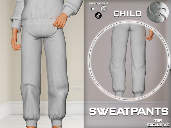 Sims 4 — SET 424 Child - Sweatpants by Camuflaje — Child set that includes sweatshirt with hoodie and sweatpants -Part of