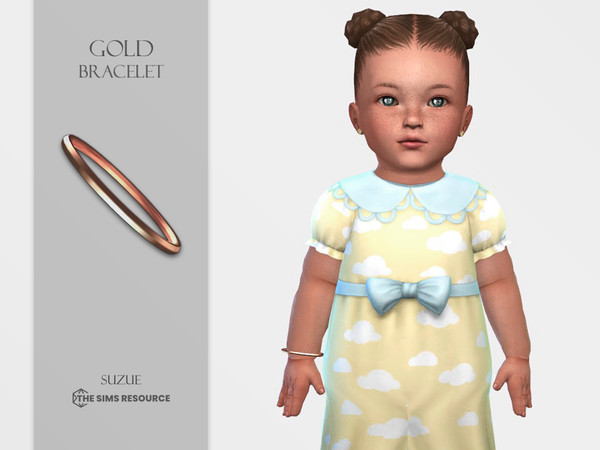 Sims 4 — Gold Bracelet Infant by Suzue — New Mesh (Suzue)