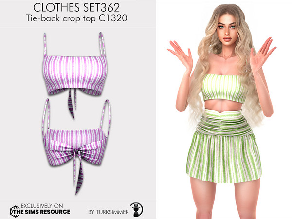 Sims 4 — Clothes SET362 - Tie-back crop top C1320 by Daph's — 6 Swatches