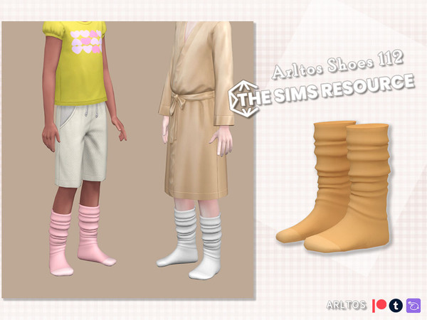 Sims 4 — Socks (shoes) Child by Arltos — 16 colors. HQ compatible . Child only. TYPE-Flats.