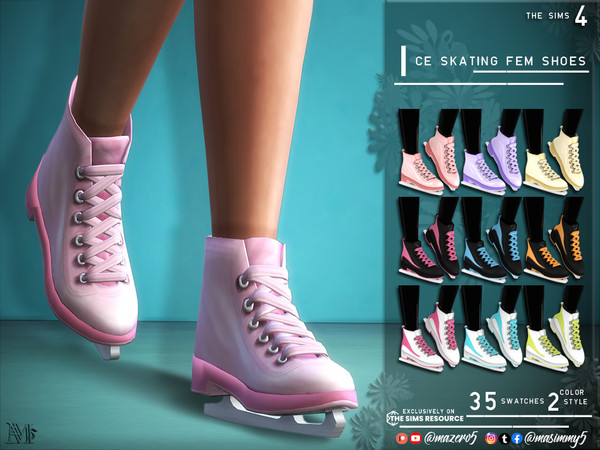 Sims 4 — Ice Skating Fem Shoes by Mazero5 — A simple boot with blade underneath perfect for ice skating.