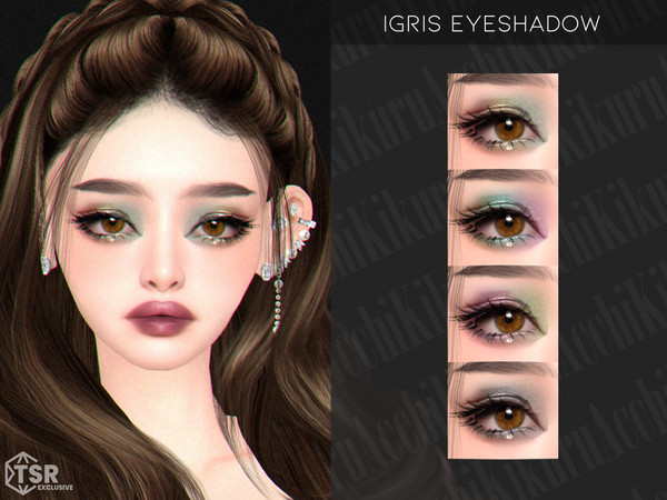 Sims 4 — Igris Eyeshadow by Kikuruacchi — - It is suitable for Female and Male. ( Teen to Elder ) - 4 swatches - HQ