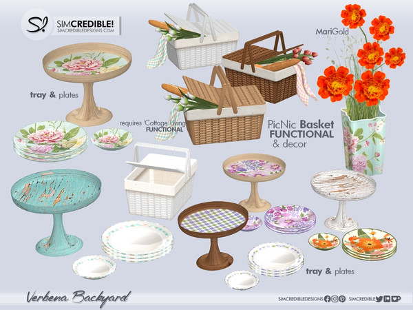 Sims 4 — Verbena Tray and Plates by SIMcredible! — by SIMcredibledesigns.comby SIMcredibledesigns.comby