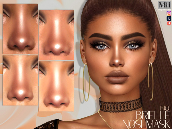 Sims 4 — Brielle Nosemask N01 by MagicHand — Shiny nose mask for females and males in 11 swatches - HQ Compatible.