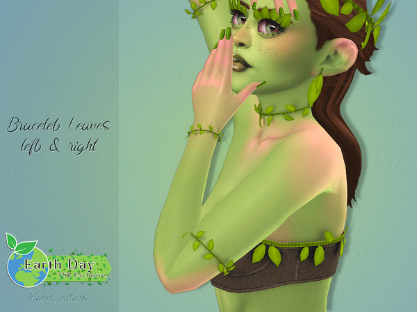Sims 4 — MahoC-BraceletLeavesRightTSRexclusive.package by MahoCreations — Here you can get leaves bracelets for your