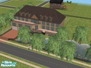 Sims 2 — Eziston Manor by Saint_Sin — Beautiful home featuring a sloped driveway, 3 stories and fantastic gardens. Check