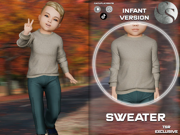 Sims 4 — SET 247 (Toddler Version) - Sweater by Camuflaje — Set that includes sweater and pants -Part of a set