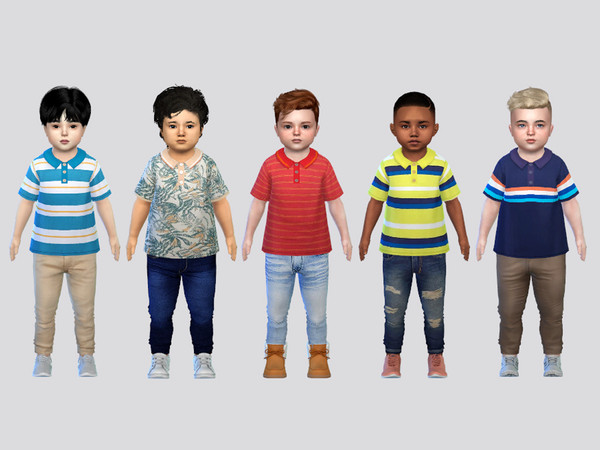 Sims 4 — Closed Polo Shirt Toddler by McLayneSims — TSR EXCLUSIVE