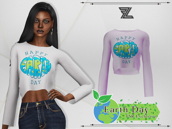 Sims 4 — Jay Earth Day Top by ForLima — 4 Colors
