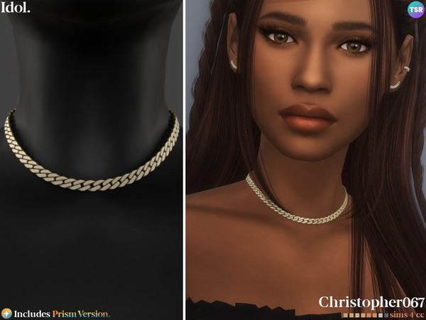 Sims 4 — Idol Necklace by christopher0672 — This is a stunning diamond-studded Cuban link chain necklace. 21 Metal Tones