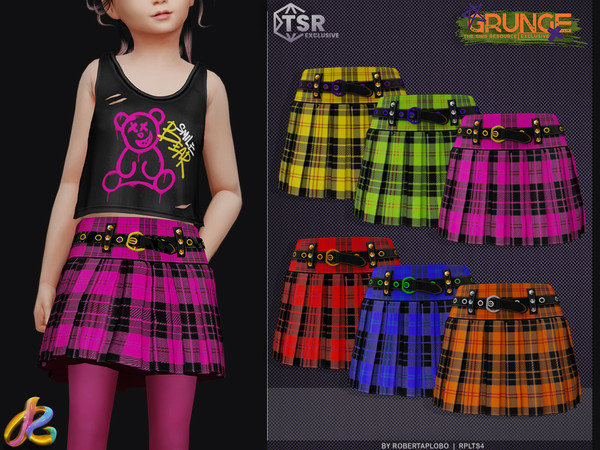 Sims 4 — Grunge -Bottom 272 - Child version by RobertaPLobo — Bottom 272 - Grunge Collection - TS4