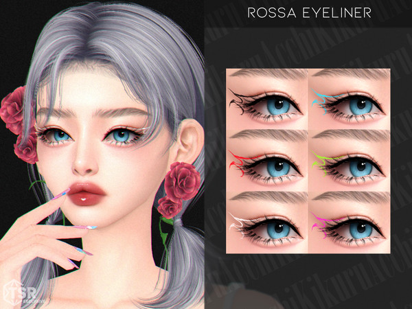 Sims 4 — Rossa Eyeliner by Kikuruacchi — -It is suitable for Female and Male. ( Teen to Elder ) - 6 swatches - HQ