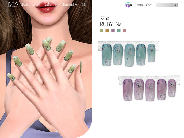 Sims 4 — Ruby Nail by Lisaminicatsims — -Gloves category -HQ comatble -5 swatches