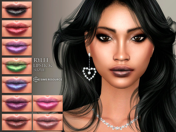 Sims 4 — Rylee Lipstick N79 by Suzue — 18 Swatches