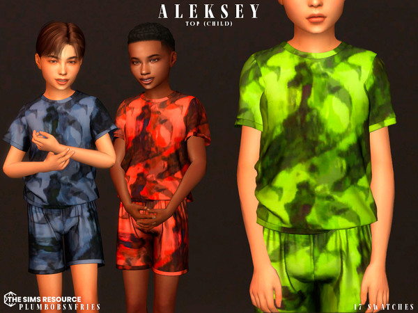 Sims 4 — ALEKSEY top (child) by ali1 — Pattern T-Shirt New Mesh