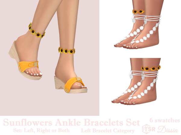 Sims 4 — Dissia_Sunflowers Ankle Bracelet (Right) AN545.package by Dissia — Sunflower summer ankle bracelets for left,
