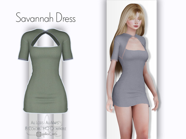 Sims 4 — Savannah Dress - ACN 413 by Asilkan — - 8 Colors