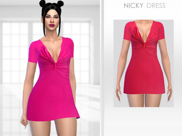 Sims 4 — Nicky Dress by Puresim — Female dress in 3 swatches